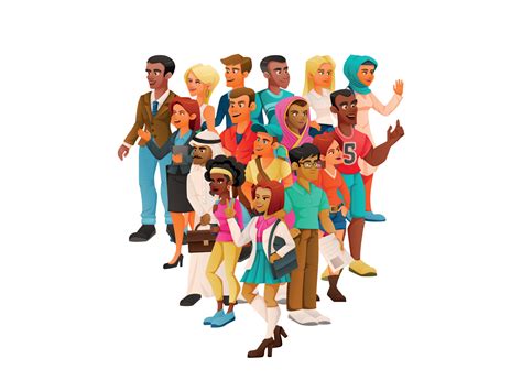 Cartoon Diversity Characters Composition 5881441 Vector Art at Vecteezy