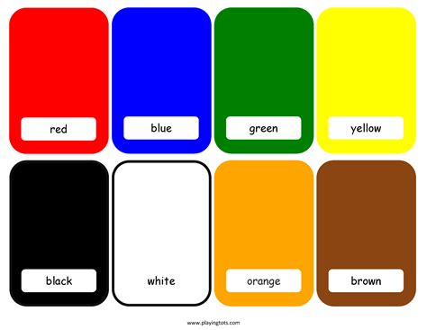 Free printable colors flash cards | Color flashcards, Flashcards ...