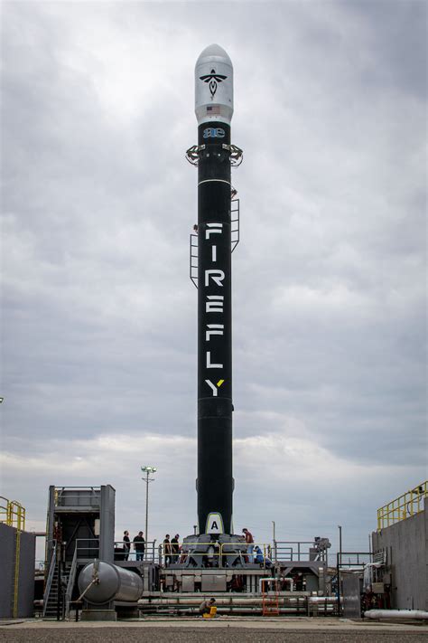 Photos: Firefly’s second Alpha rocket raised on launch pad ...