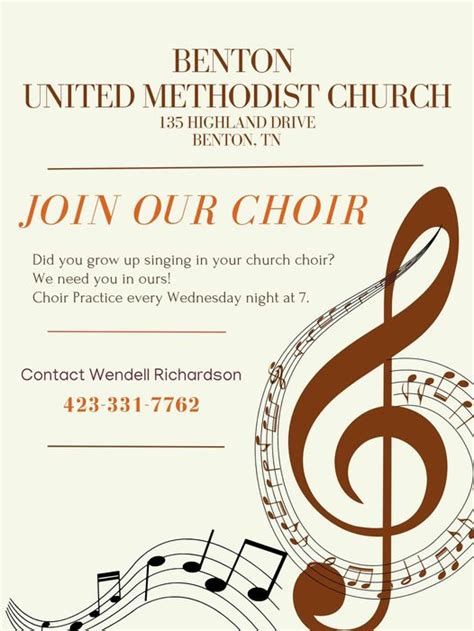 Join in Benton United Methodist Church Choir – Polk County Tennessee EVENTS