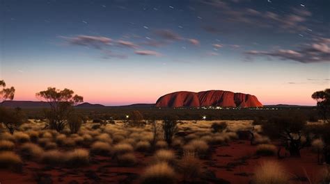 Premium AI Image | Night view of Uluru Ayers Rock