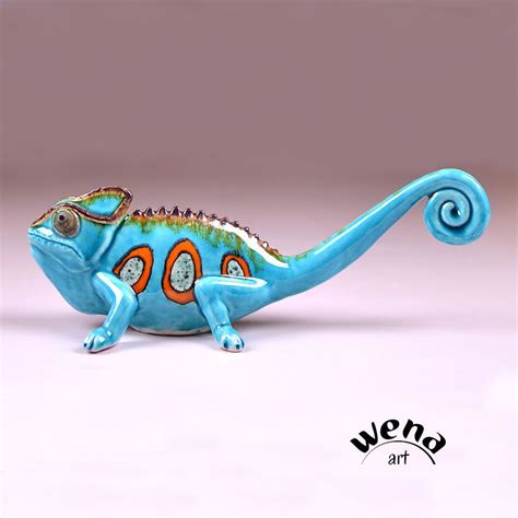 Chameleon Chameleon Figure Chameleon Sculpture Ceramic - Etsy Polska | Ceramic figures, Ceramics ...