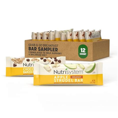 Amazon.com : Nutrisystem® Breakfast Bars Variety Bundle Pack, Helps Support Weight Loss - 12 ...