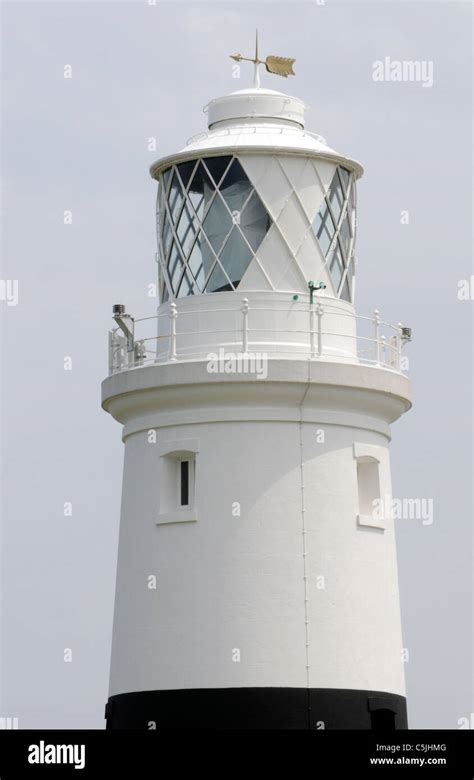 Alderney Lighthouse, Mannez Lighthouse. Alderney, Channel Islands Stock Photo - Alamy