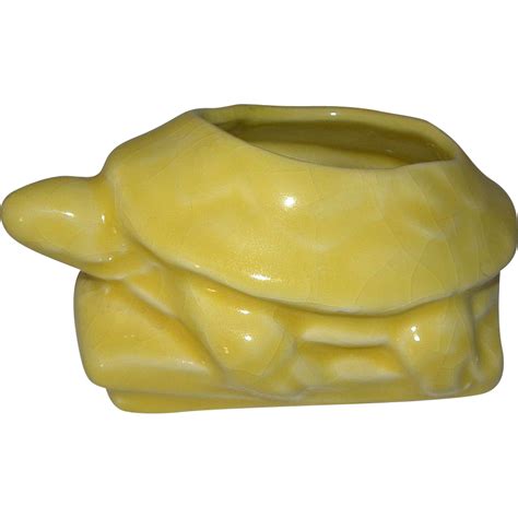 Original Nelson McCoy Rare Yellow Miniature Turtle Planter | Yellow pottery, Pottery planters ...