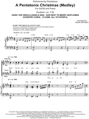 "A Pentatonix Christmas (Medley)" Sheet Music - 3 Arrangements ...