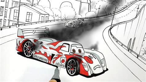 How-to-draw CARS 2 Shu Todoroki Crash in Italy . Drawing and Coloring Pages | Tim Tim TV - YouTube