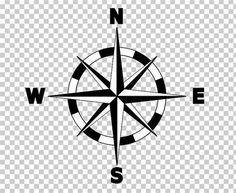 North Compass Rose Map PNG - angle, black and white, cardinal direction ...