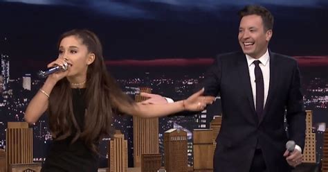 Ariana Grande's Celine Dion Impression on Tonight Show | POPSUGAR Celebrity