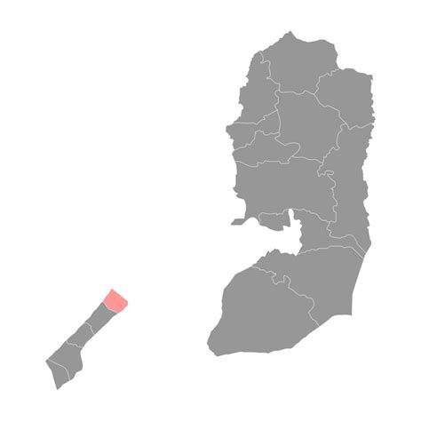 Premium Vector | North gaza governorate map administrative division of ...