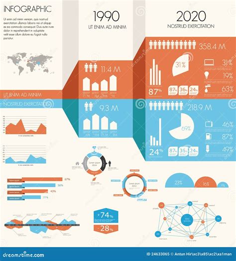 Vintage infographics set. stock vector. Illustration of information - 24633065