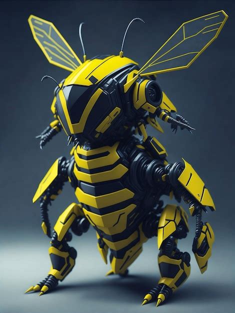 Premium AI Image | make a vector bee robot