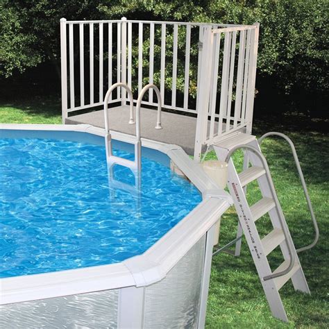 Splash Pools 52-in Aluminum Pool Deck Ladder with Hand Rail at Lowes.com