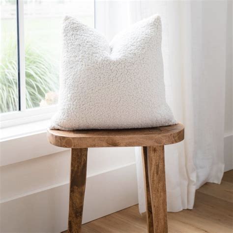 AVERY || Sherpa Pillow Cover (Natural) - Linen and Ivory