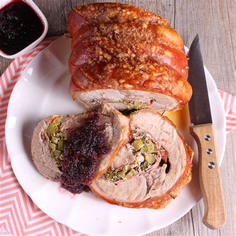 Stuffed Pork Loin Roast with Cranberry Orange Sauce - SunPork Fresh Foods