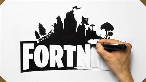 How To Draw Fortnite Logo Like A PRO - Fan Art - YouTube