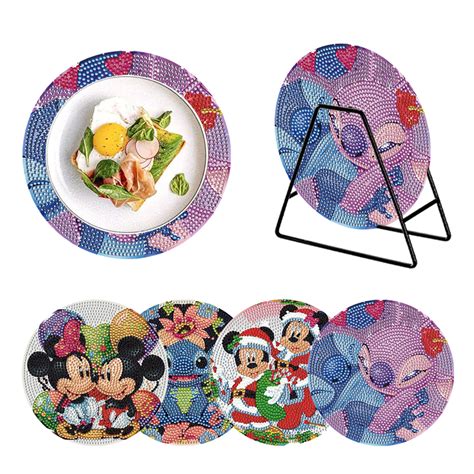 4PCS Disney Diamond Painting Craft DIY Coaster