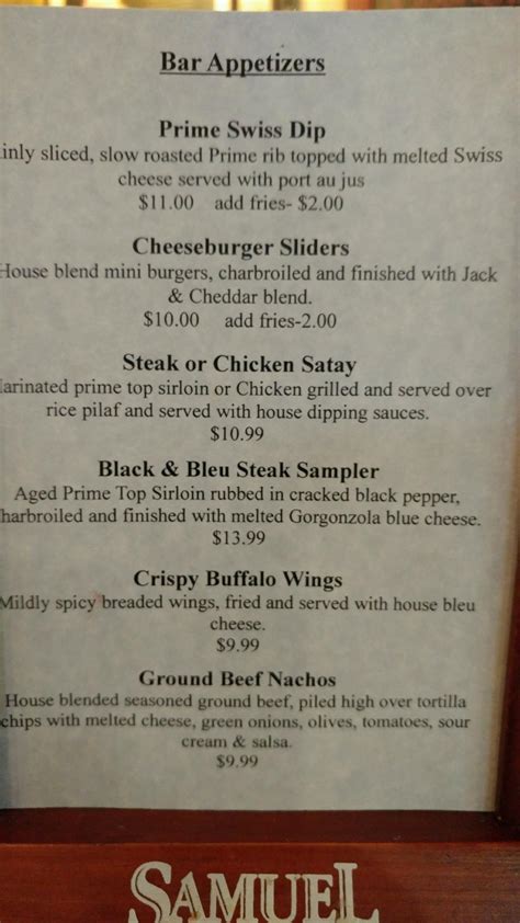 Menu at Lock Stock & Barrel, Boise