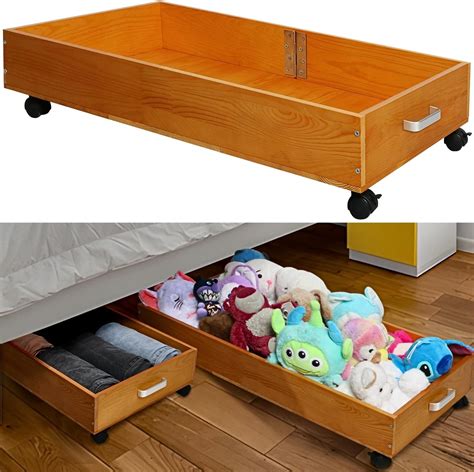 Amazon.com: Wooden Underbed Storage Drawers with Casters, Set of 2 ...