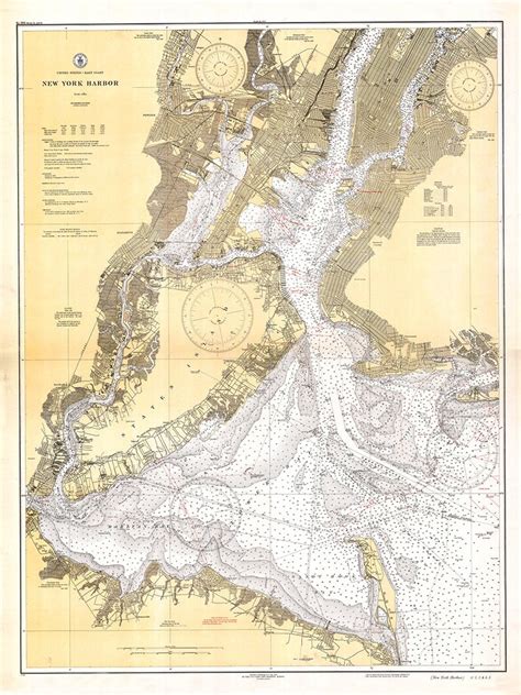 1932 Nautical Chart of New York Harbor - Etsy