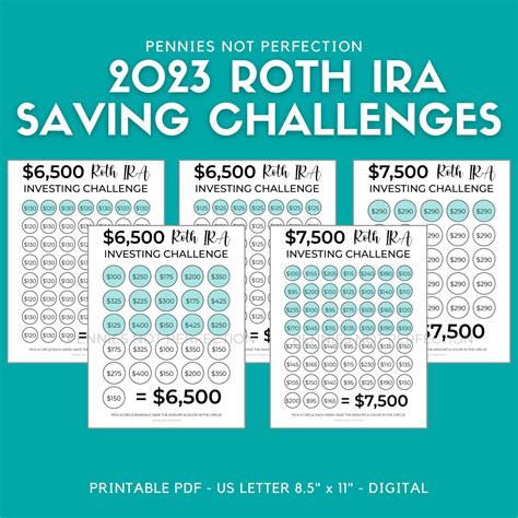 2023 Roth IRA Challenges: Invest 6500 or 7500 Weekly & Biweekly Savings Challenge, Roth IRA ...