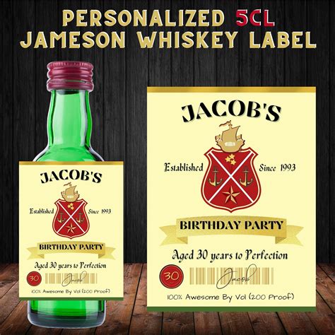 We Edit You Print, Printable Custom Whiskey Bottle Label Template, Fits ...