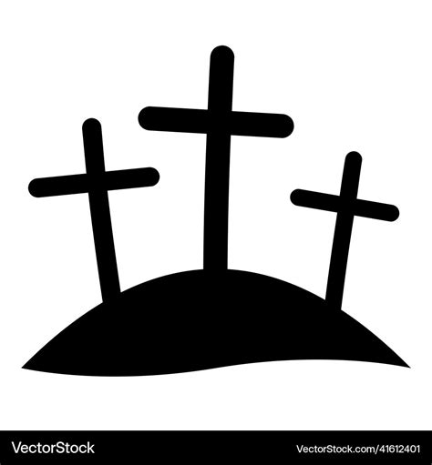 Calvary crosses sign christianity three crosses Vector Image