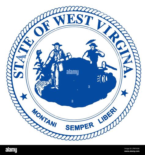 The state seal of West Virginia over a white background Stock Photo - Alamy