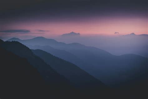 Silhouette Of Mountains During Dawn · Free Stock Photo