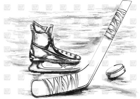 Hockey Stick And Puck Drawing at PaintingValley.com | Explore ...