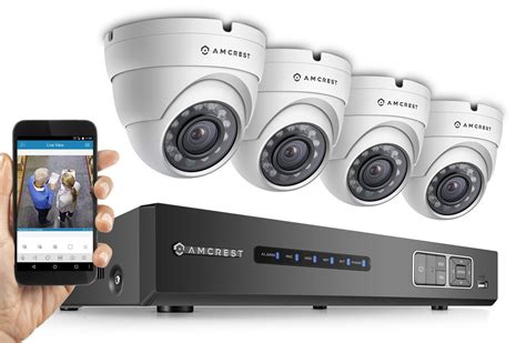Amcrest 720P HDCVI 4CH 1TB DVR Security Camera System w/ 4 x 1MP Dome Cameras (White) - Walmart.com