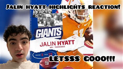 DEEP THREAT! JAYLIN HYATT TENNESSEE COLLEGE HIGHLIGHTS REACTION! (GIANTS FAN) - YouTube