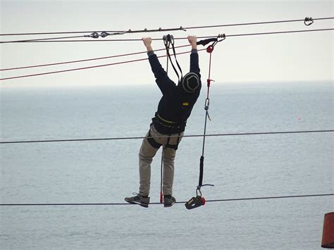 Man Servicing Zip Line Cables Free Stock Photo - Public Domain Pictures