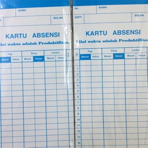 Jual Kartu Absen - Kartu Absensi - Kartu Untuk Mesin Absen Ceklok ...