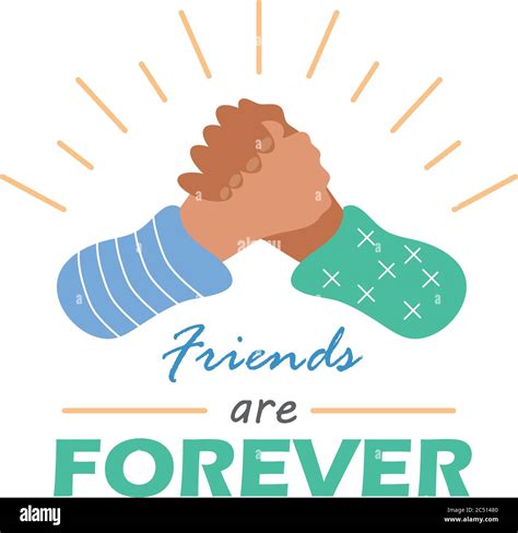 friends are forever with handshake detailed style icon design of friendship love and support ...