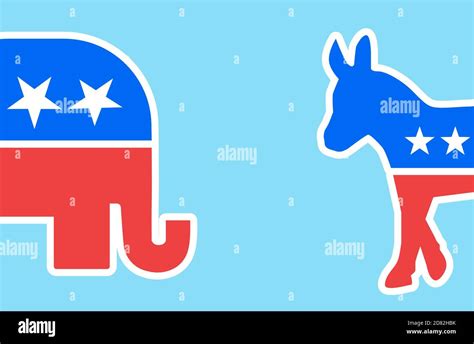 presidential election campaign democrats and republican mascots Stock ...