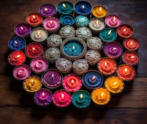 Premium AI Image | Colorful Diwali diyas