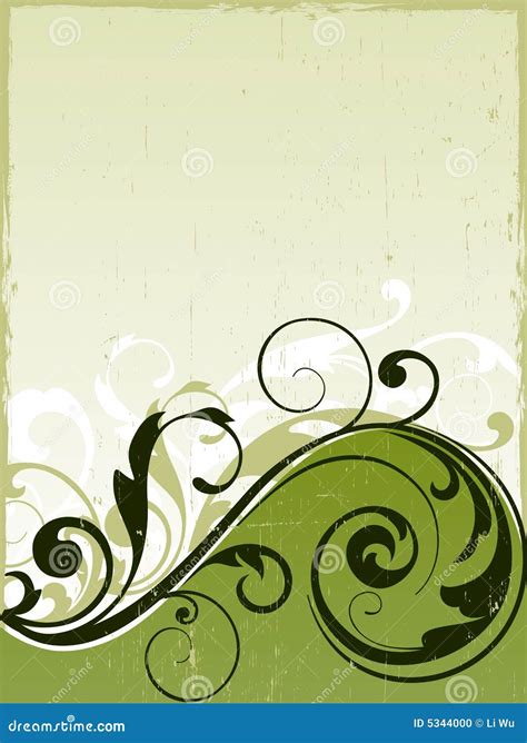 Floral background stock vector. Illustration of scroll - 5344000