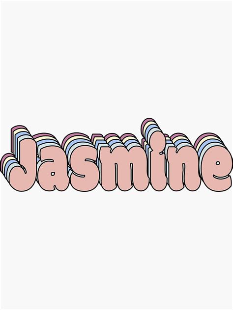 "Jasmine Name " Sticker for Sale by ashleymanheim | Redbubble