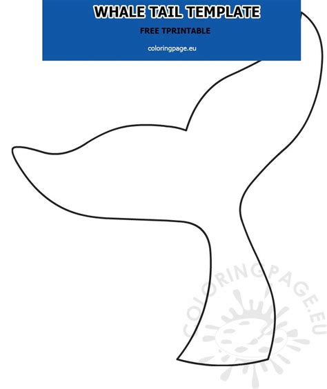 Whale tail template | Coloring Page