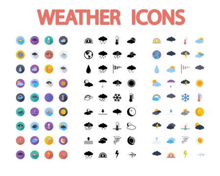 Weather Forecast Icon Sets Weather Button Drawing Vector, Weather ...