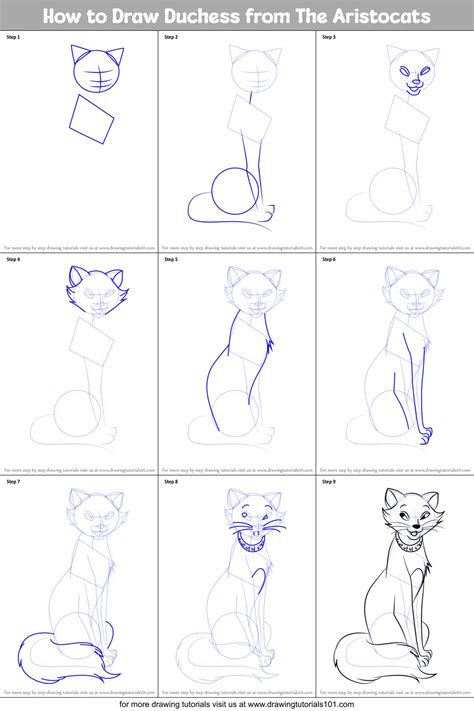 How to Draw Duchess from The Aristocats printable step by step drawing ...