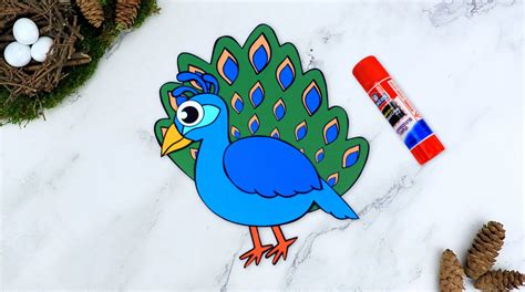 Free Printable Peacock Craft with Peacock Template