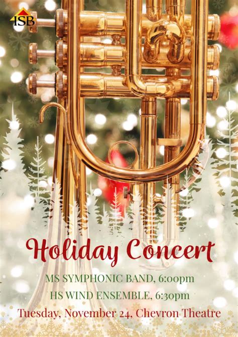 Holiday Band Concert - 6:00pm/6:30pm Tuesday, November 24th Chevron Theater