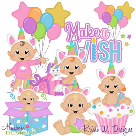 Baby Birthday-girl Clip Art-instant Download-digital Clipart-birthday Girl-birthday Baby-make a ...