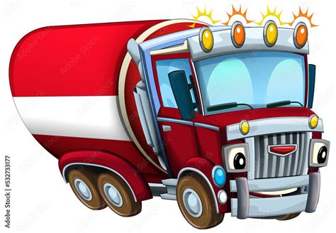 Cartoon happy and funny cartoon fire fireman bus isolated illustration for children Stock ...