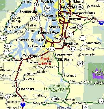 a map with roads and major cities in it