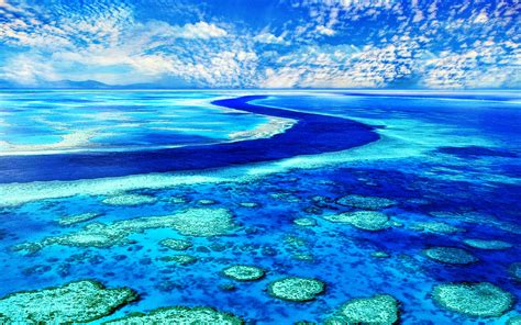 Download Azure Sky Reef Horizon Scenic HD Wallpaper