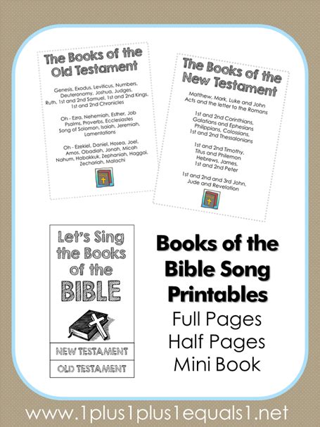 FREE Books of the Bible Song Printables