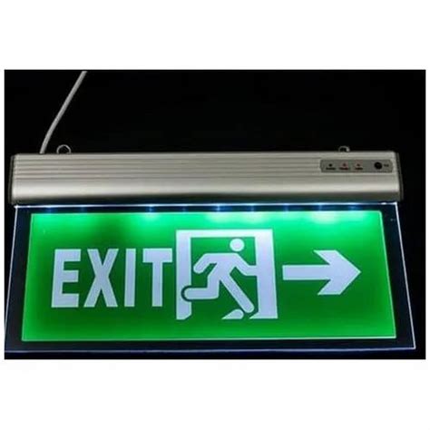 Graphics Green LED Fire Exit Sign, Shape: Rectangle, 12 V in Secunderabad